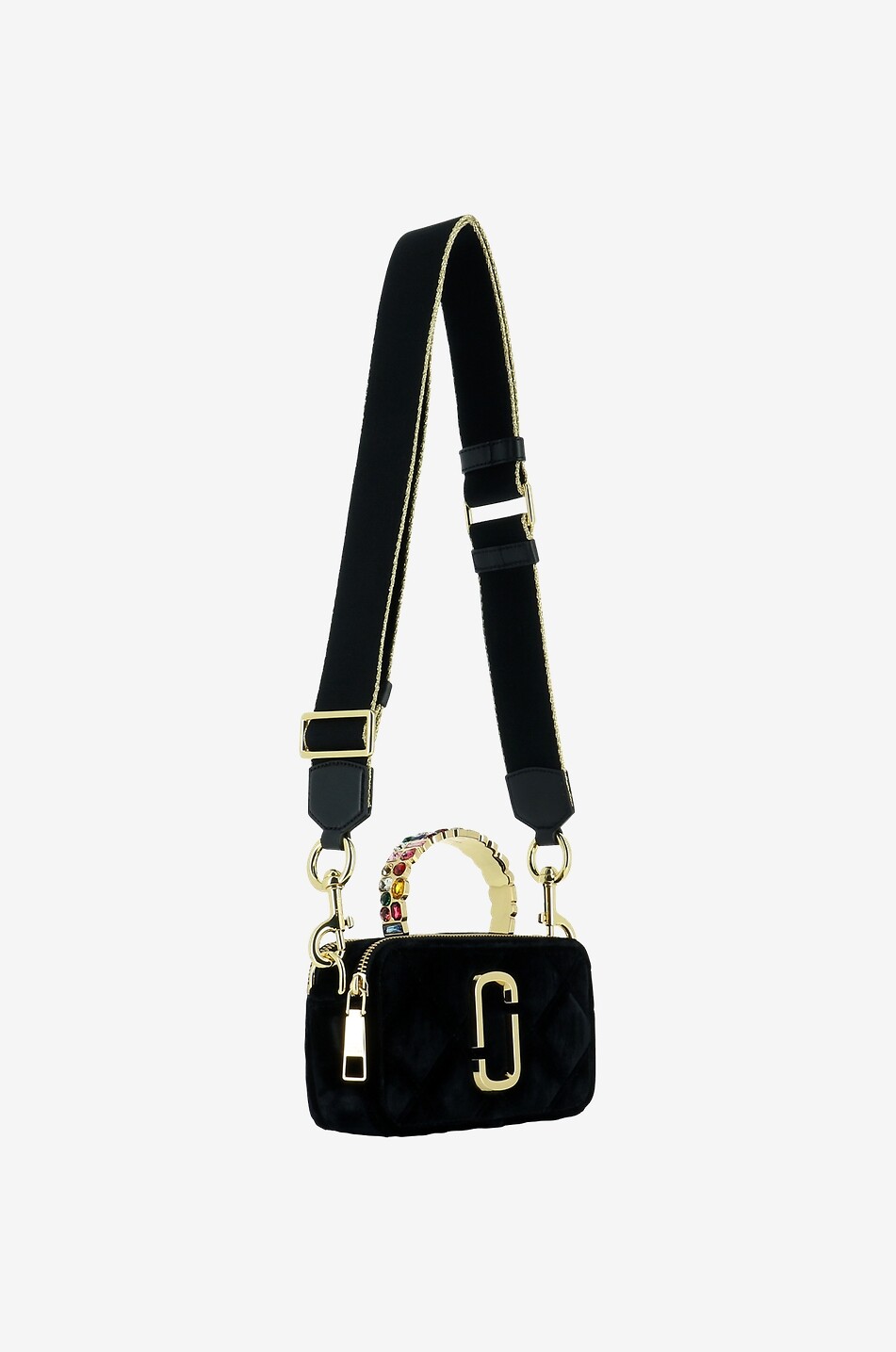 MARC JACOBS Kleine Schultertasche aus Stoff Snapshot Damen SCHWARZ 5