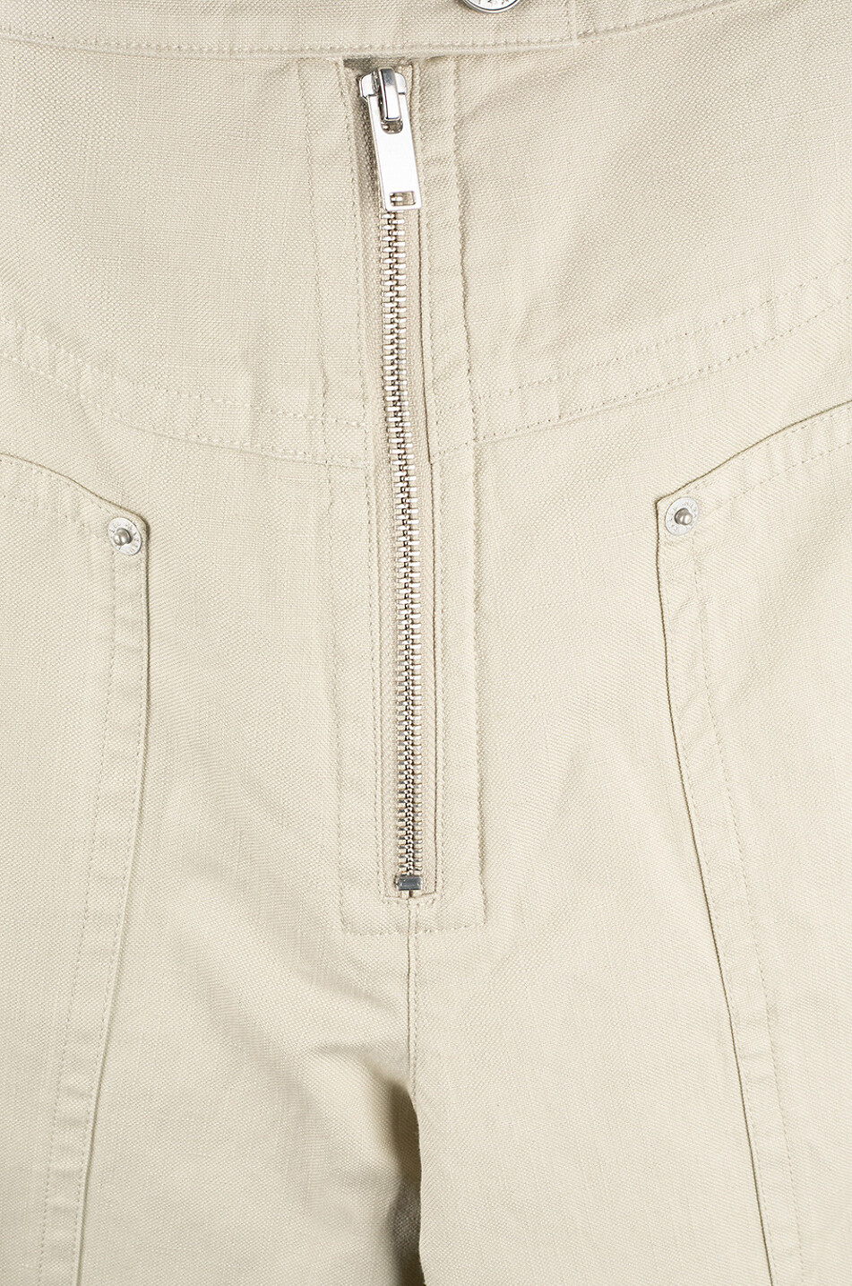 ISABEL MARANT ETOILE Pantalon taille haute en coton et lin Phil Femme Beige clair 3