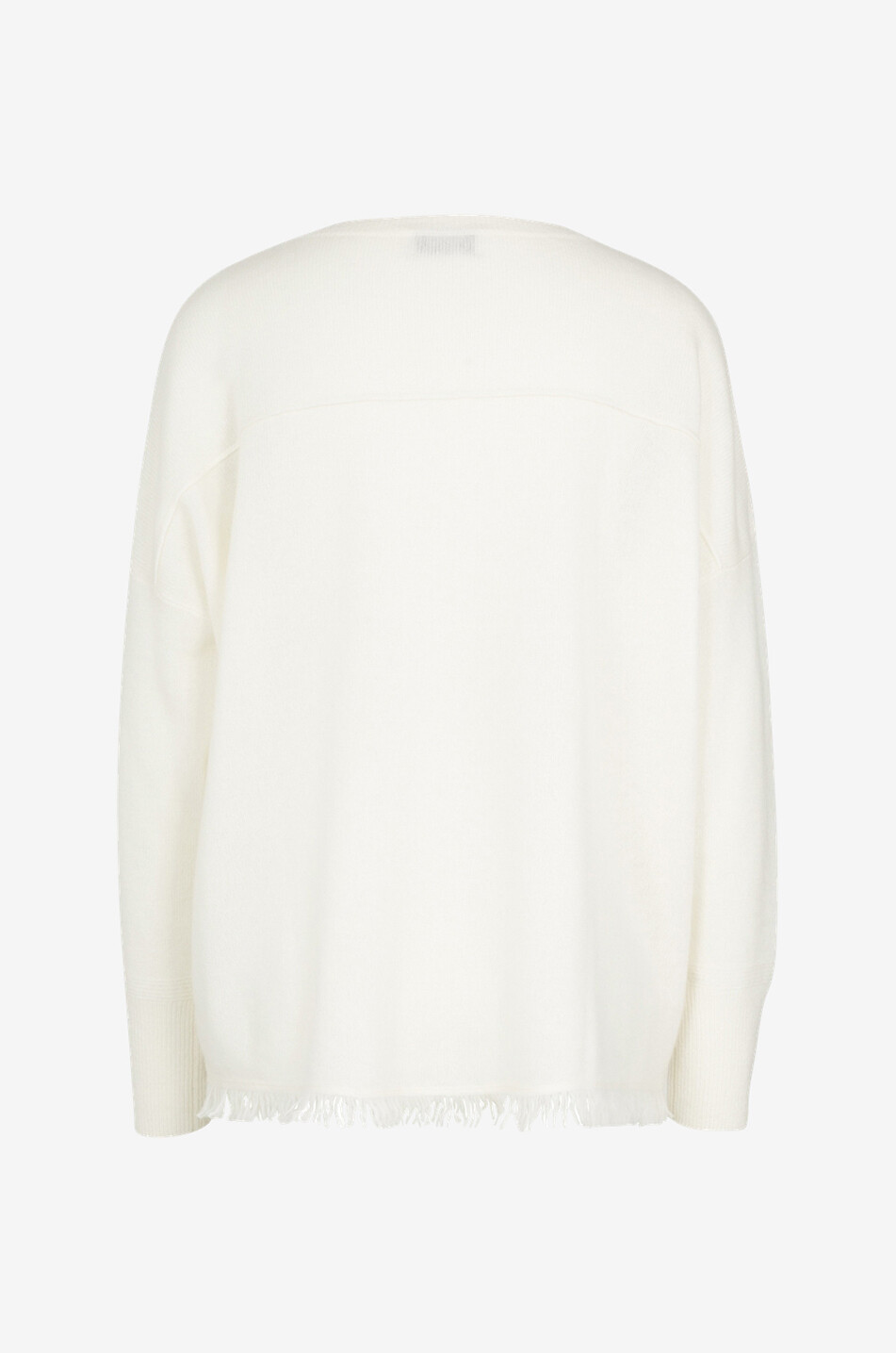 BONGENIE Kaschmirpullover mit Fransen Damen CREMEFARBEN 2