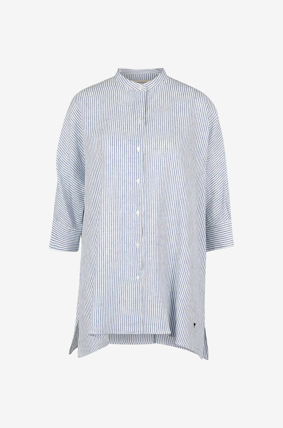 Chemise rayée en lin à manches trois-quarts Radice