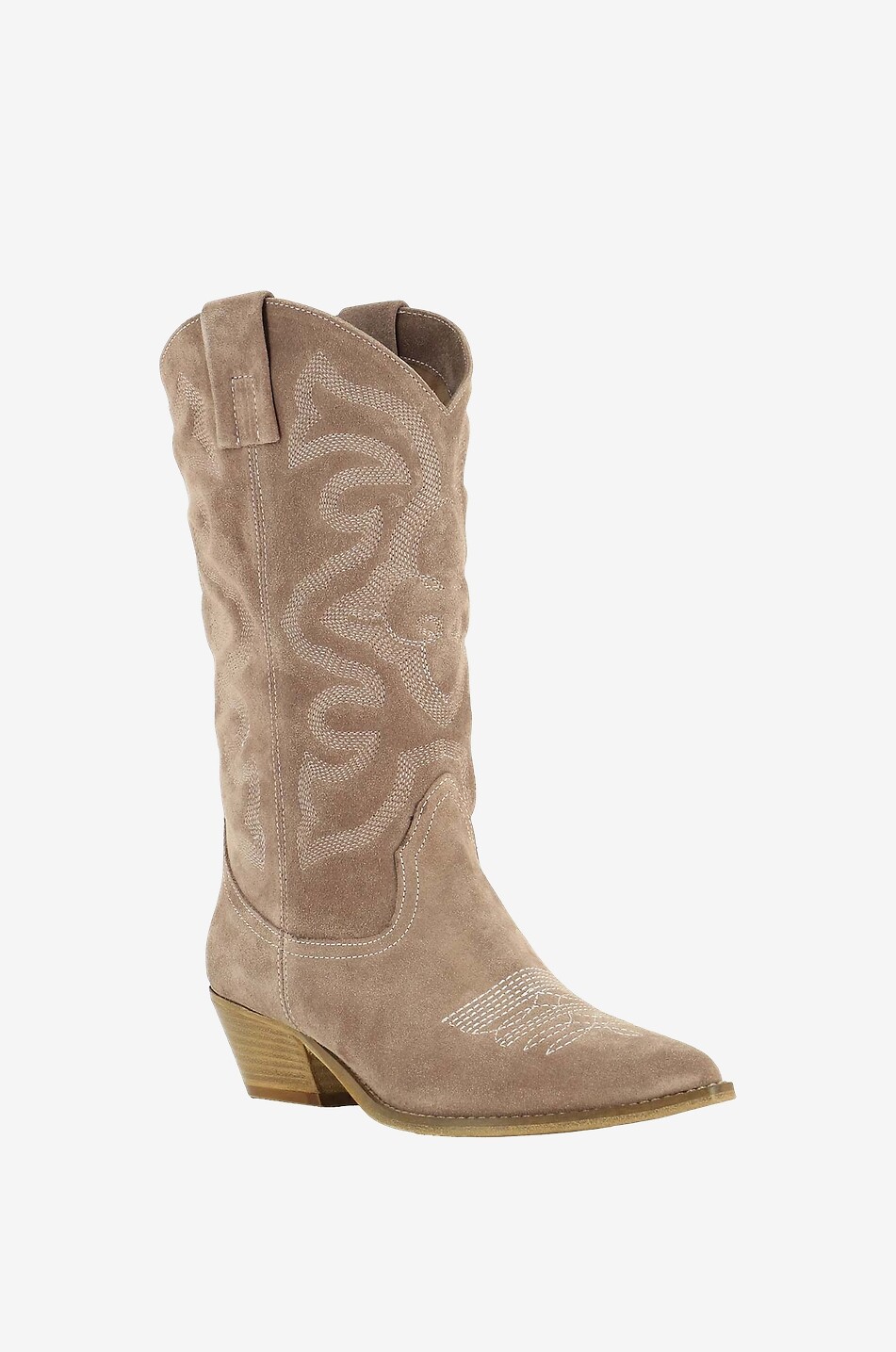 Pink suede Western spirit booties BONGENIE Bongenie Outlet