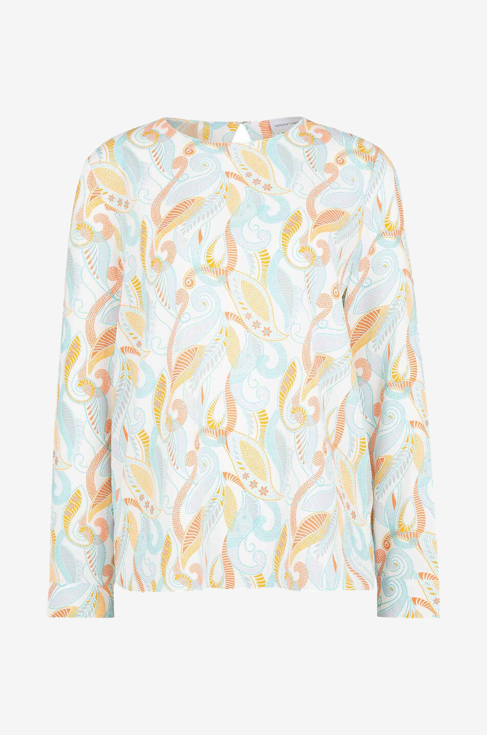 Paisley printed silk round neck blouse