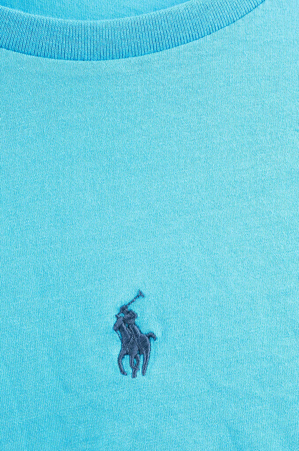 POLO RALPH LAUREN Custom Slim Fit jersey T-shirt with centred Pony embroidery Men LIGHT BLUE 3