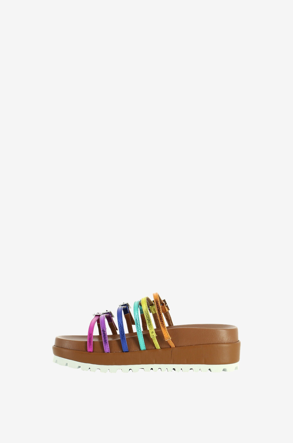 KURT GEIGER LONDON Plateau-Sandalen aus Metallic-Leder Marlo Rainbow Damen BUNT 3