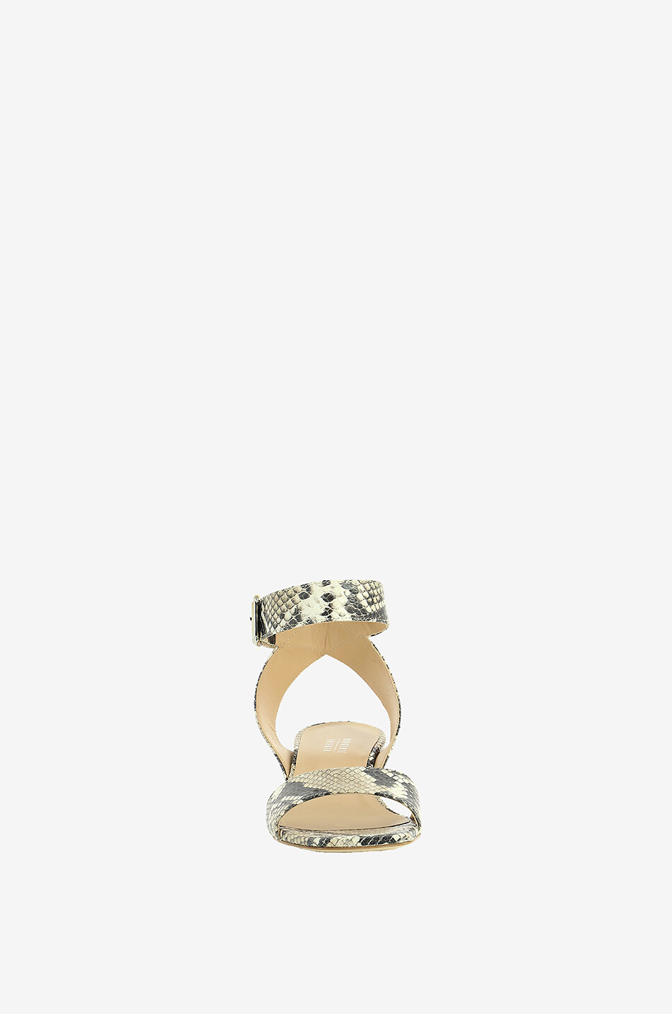 BONGENIE Sandales à talon carré en cuir effet python 50 Femme BEIGE 2