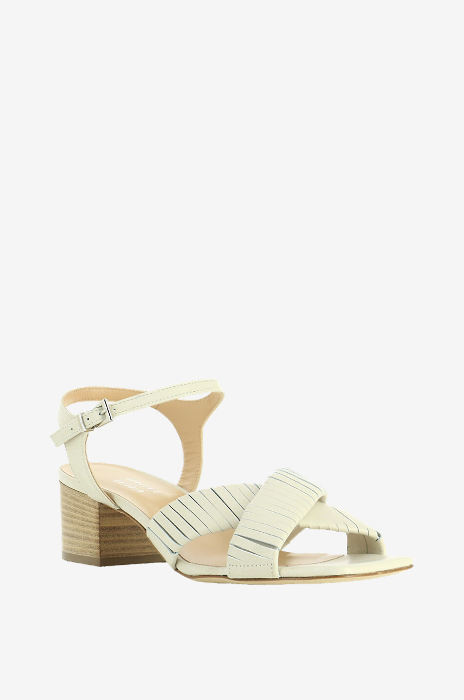 BONGENIE Sandalen aus Leder mit kantigem Zehenbereich und Blockabsatz 50 Damen BEIGE 1