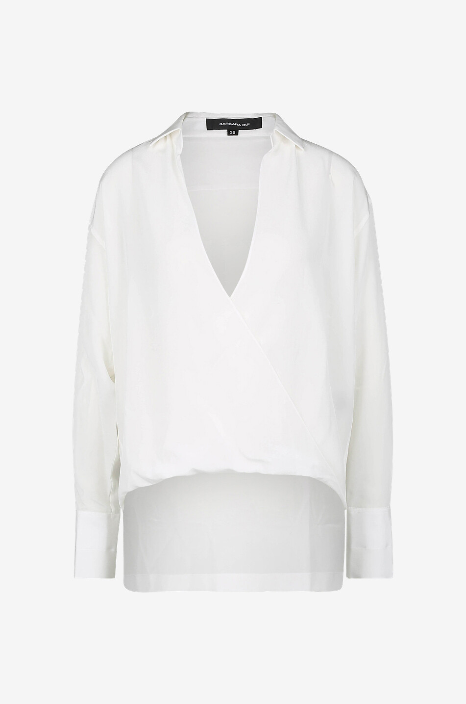 BARBARA BUI Silk shirt with cross-over twist Women EGGSHELL 1