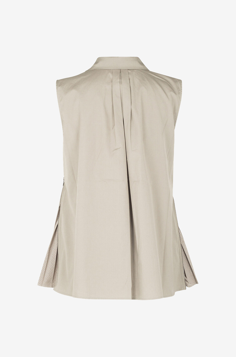 HANA SAN Plissiertes Top mit Reissverschluss aus Baumwolle Nella Damen KHAKI 2