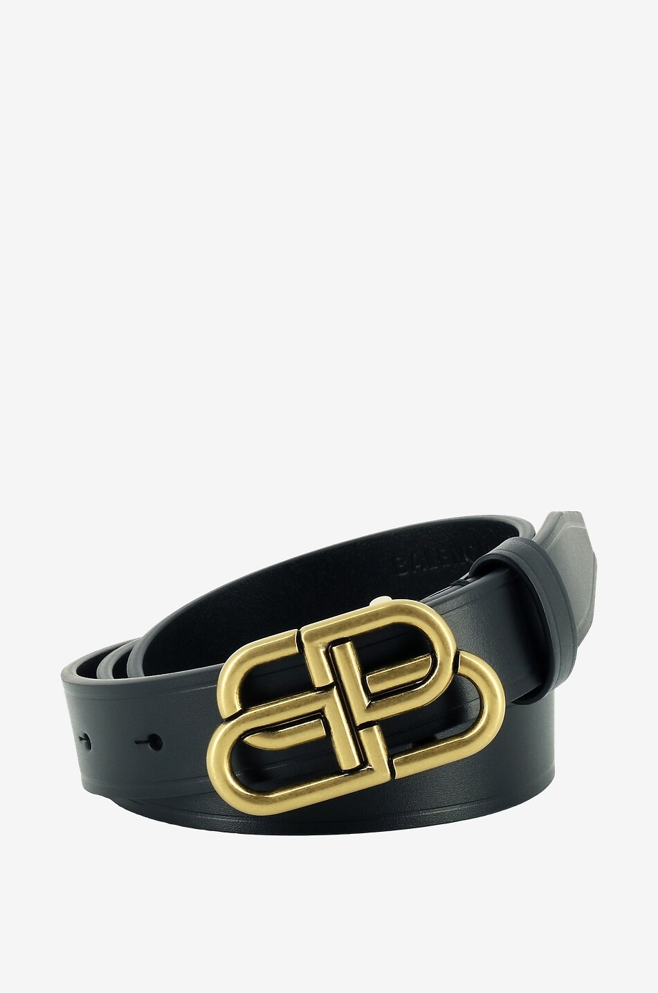 BB buckle thin leather belt