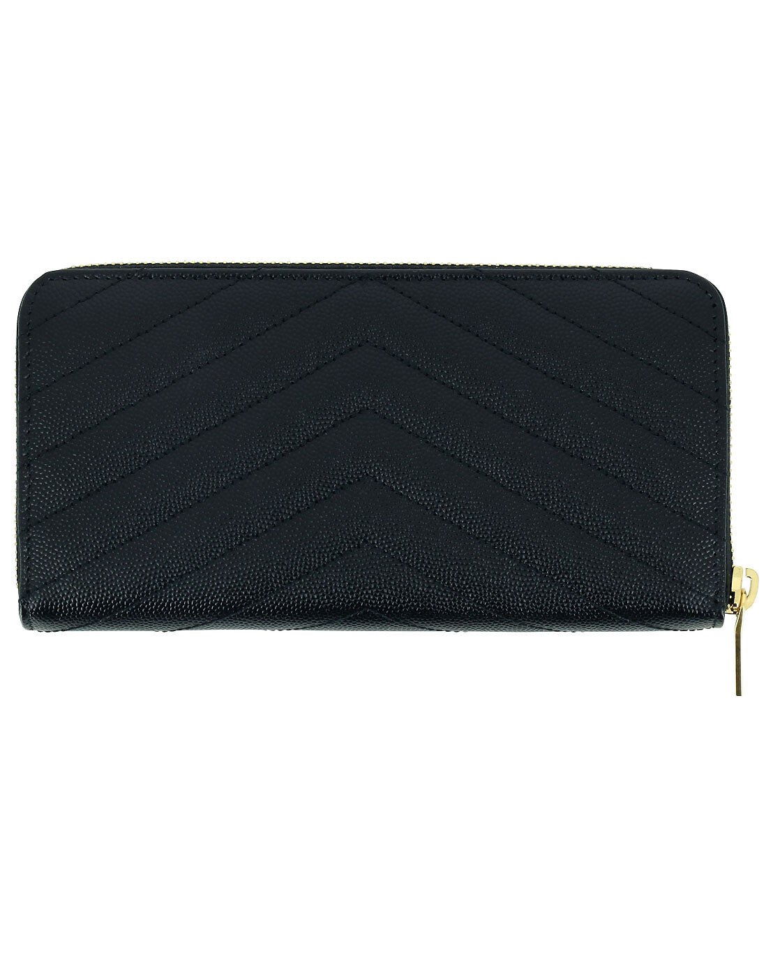 SAINT LAURENT PARIS Monogram long zip wallet in quilted leather Women BLACK 2