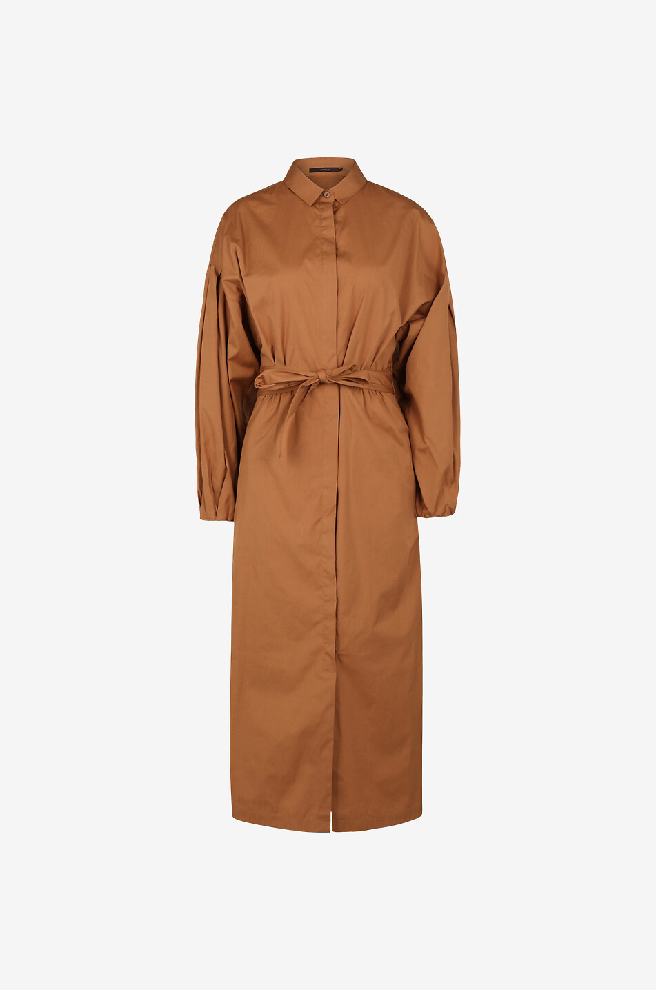 Ausgestelltes Midi-Hemdkleid aus Popeline