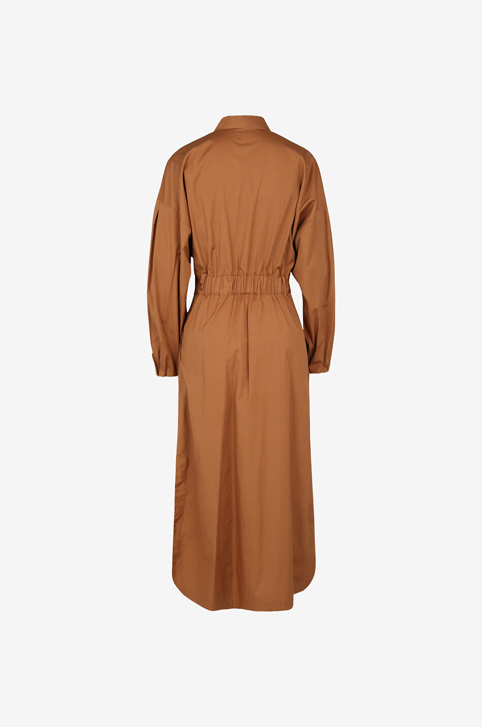 Ausgestelltes Midi-Hemdkleid aus Popeline