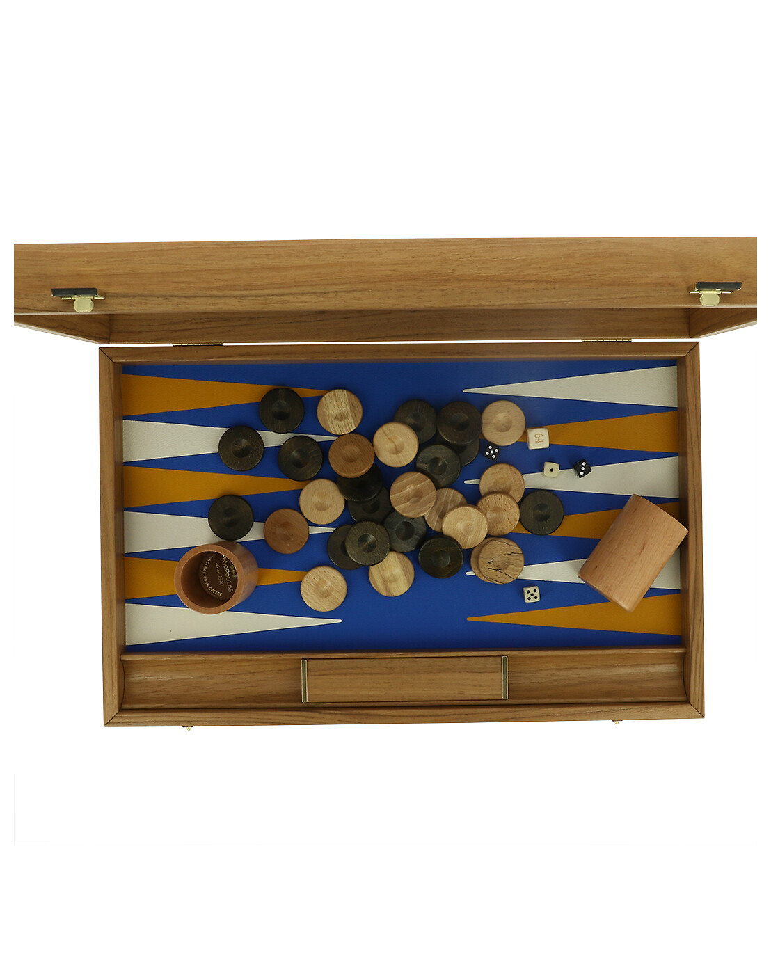MANOPOULOS Backgammon-Set aus Eichen- und Walnussholz Haus BUNT 2