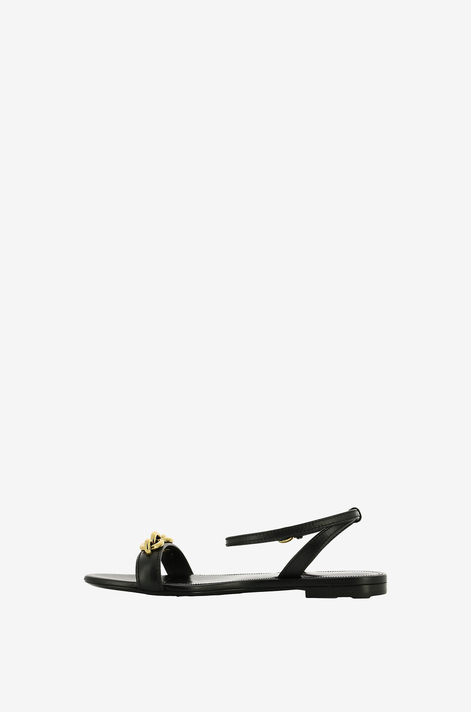 SAINT LAURENT PARIS Flache Sandalen aus Kalbsleder Maillon 05 Damen SCHWARZ 3