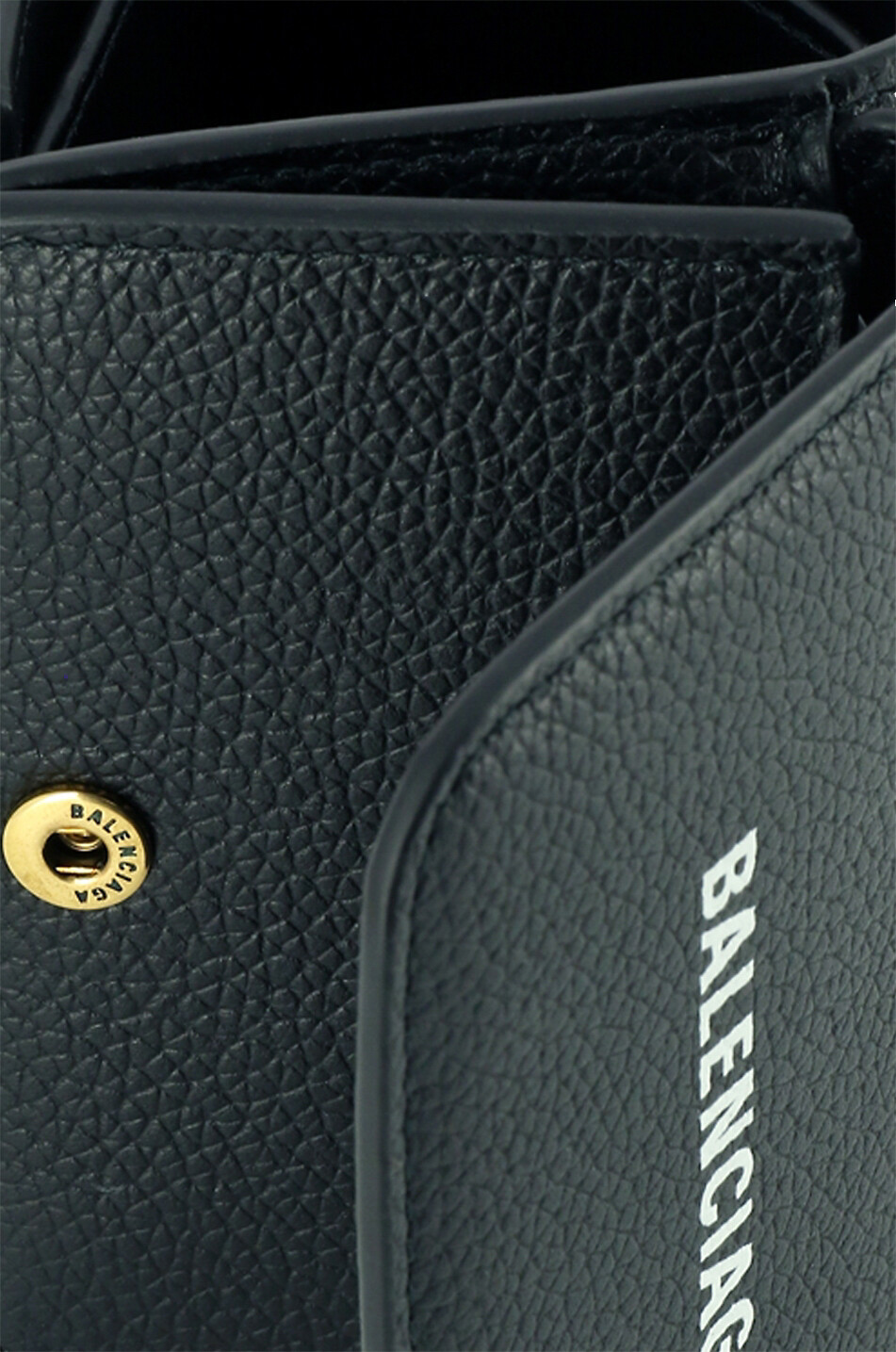 BALENCIAGA Cash grained leather mini wallet Women BLACK 3