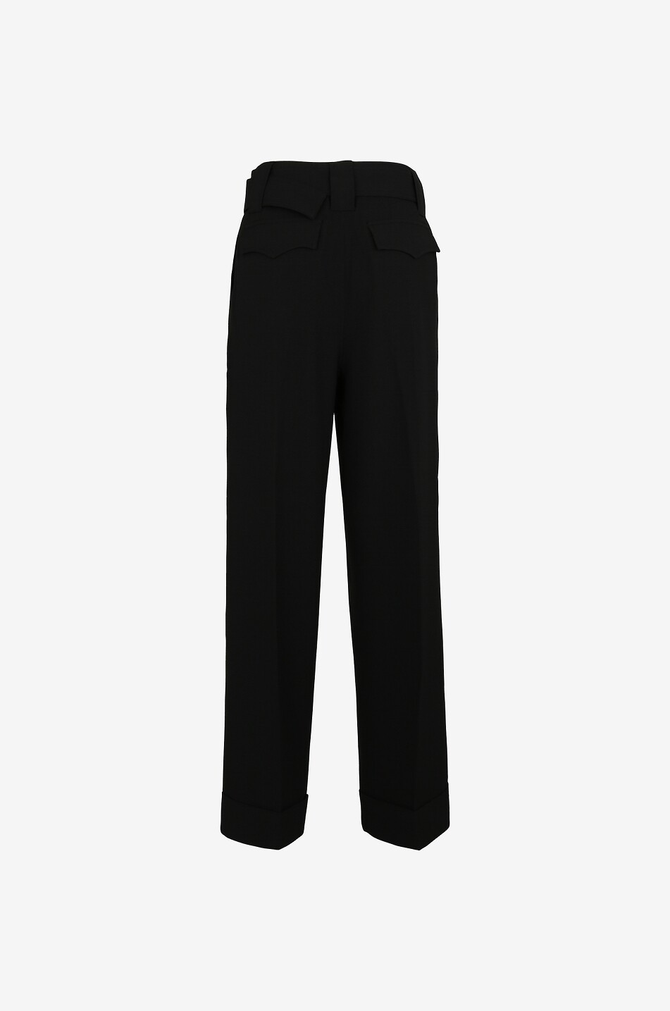 GANNI Pantalon droit avec ceinture en crêpe lourde Femme NOIR 2