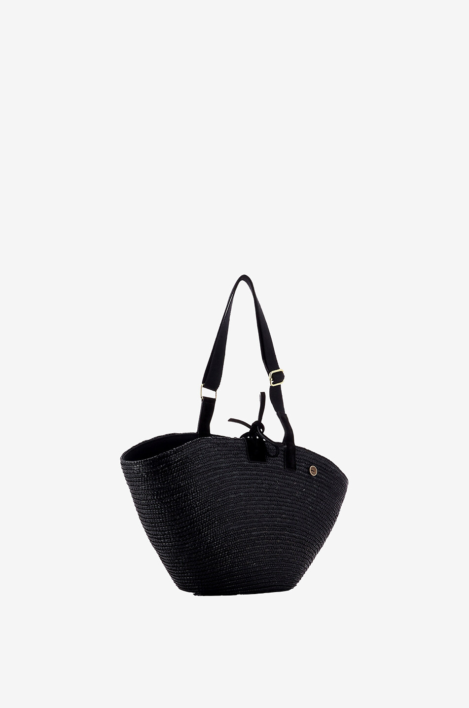 CATARZI 1910 Geflochtene Tragetasche aus Stroh mit Wildlederdetails Women BLACK 2