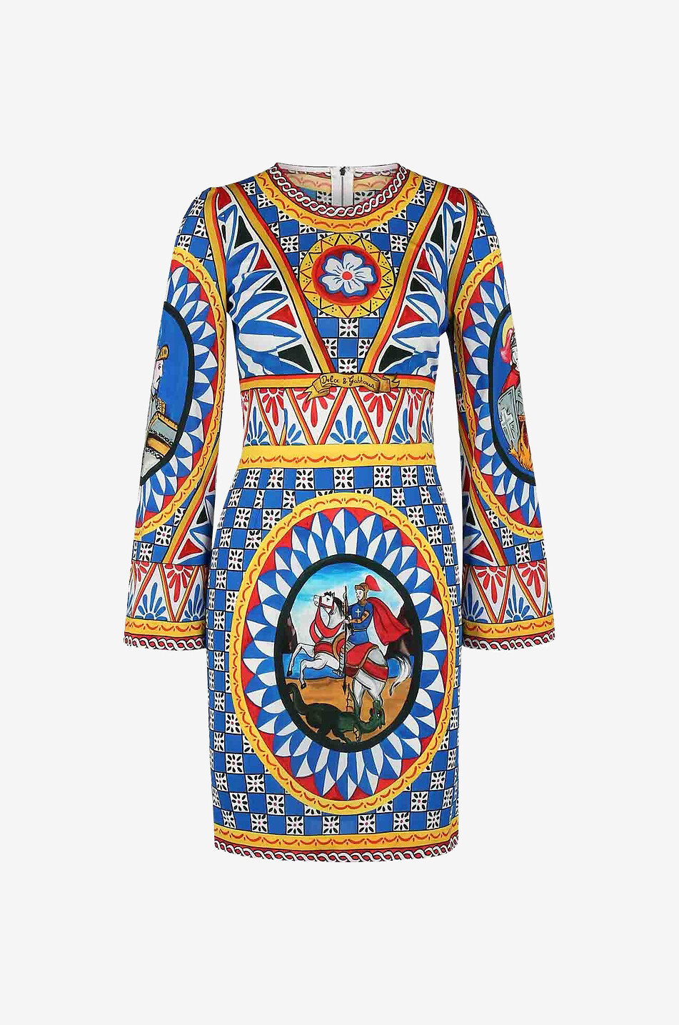 Mini robe ajustée en crêpe imprimée Carretto