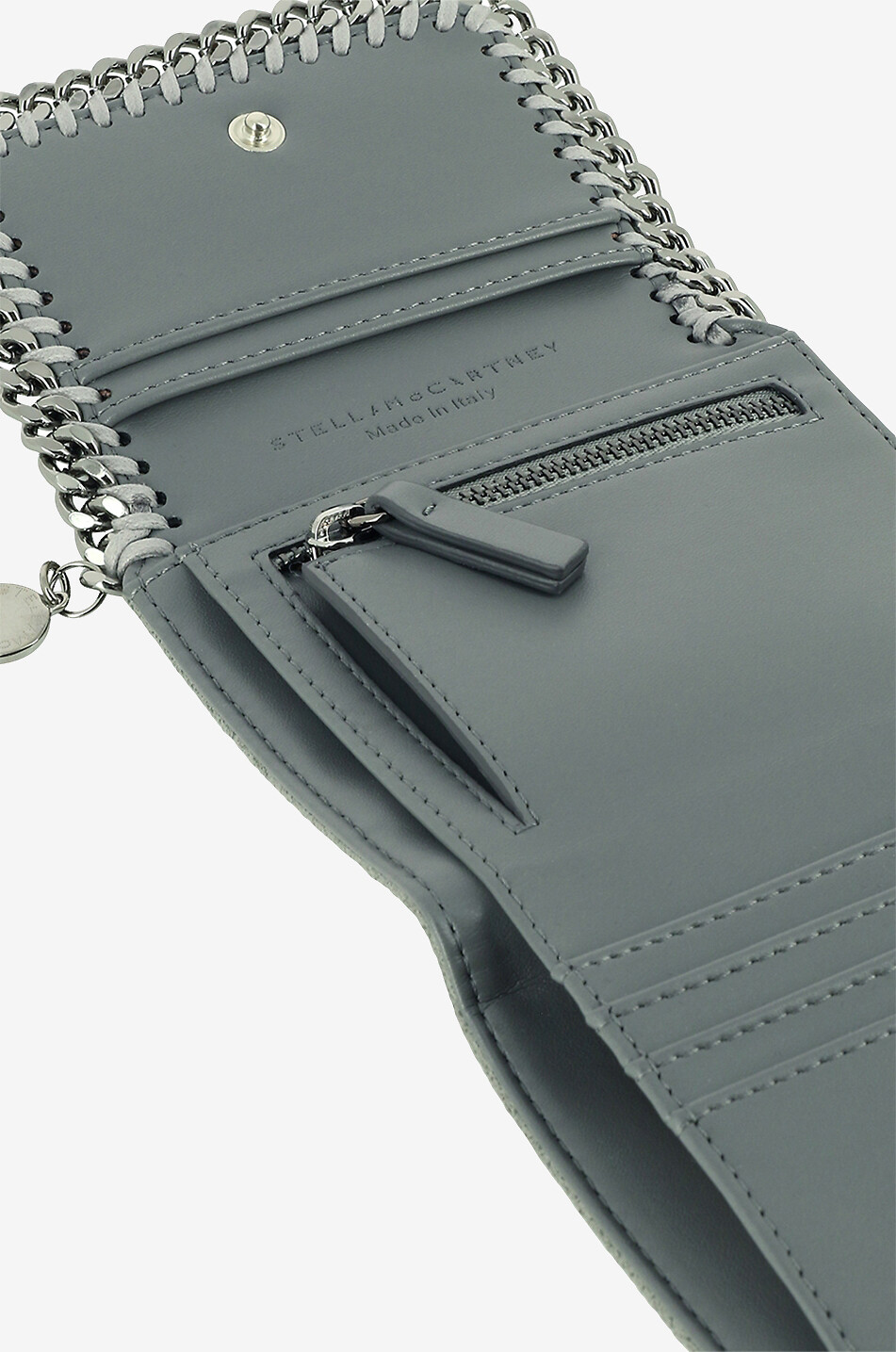 STELLA McCARTNEY Kompakte Brieftasche aus Kunstwildleder Falabella Shaggy Deer Damen GRAU 3