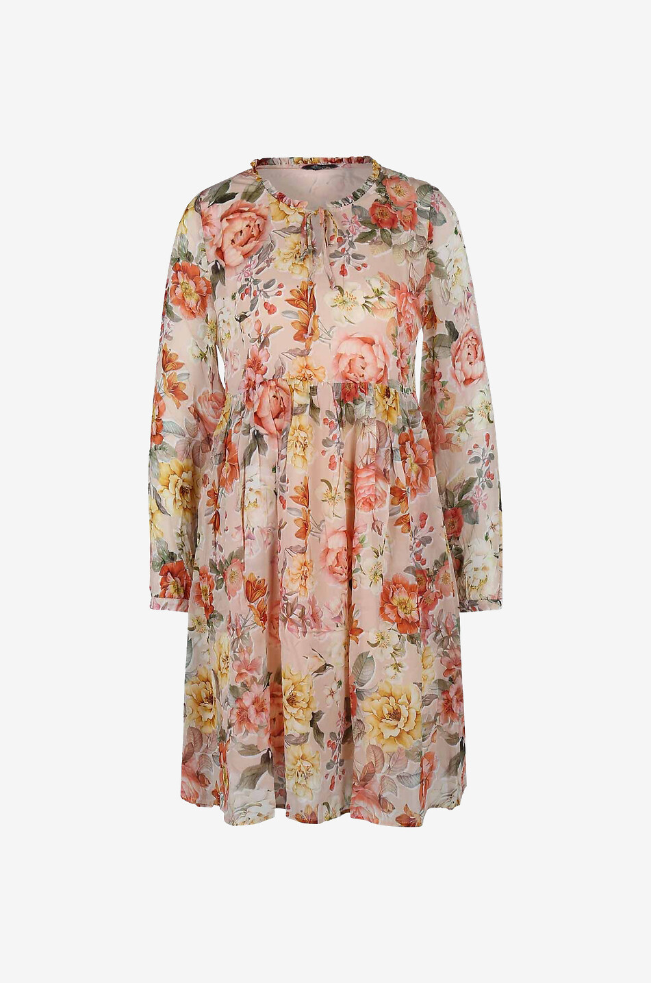 Vintage Flower printed short loose dress