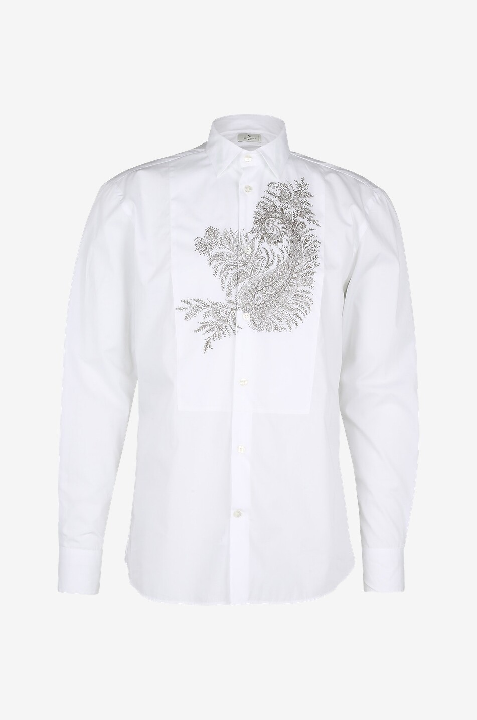 ETRO Baumwollhemd mit Latz und Paisley-Stickerei Herren WEISS 1