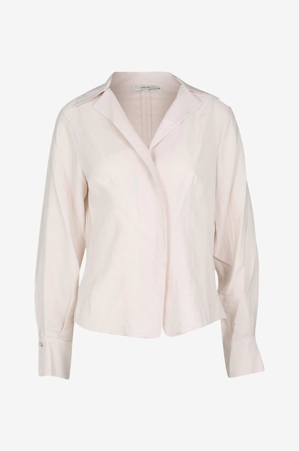 VINCE Fliessende Crêpe-Bluse Damen Hellbeige 1