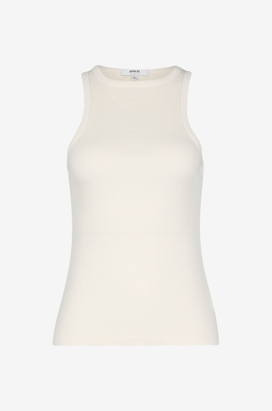 AGOLDE Ribbed organic cotton jersey tank top Women WHITE 1