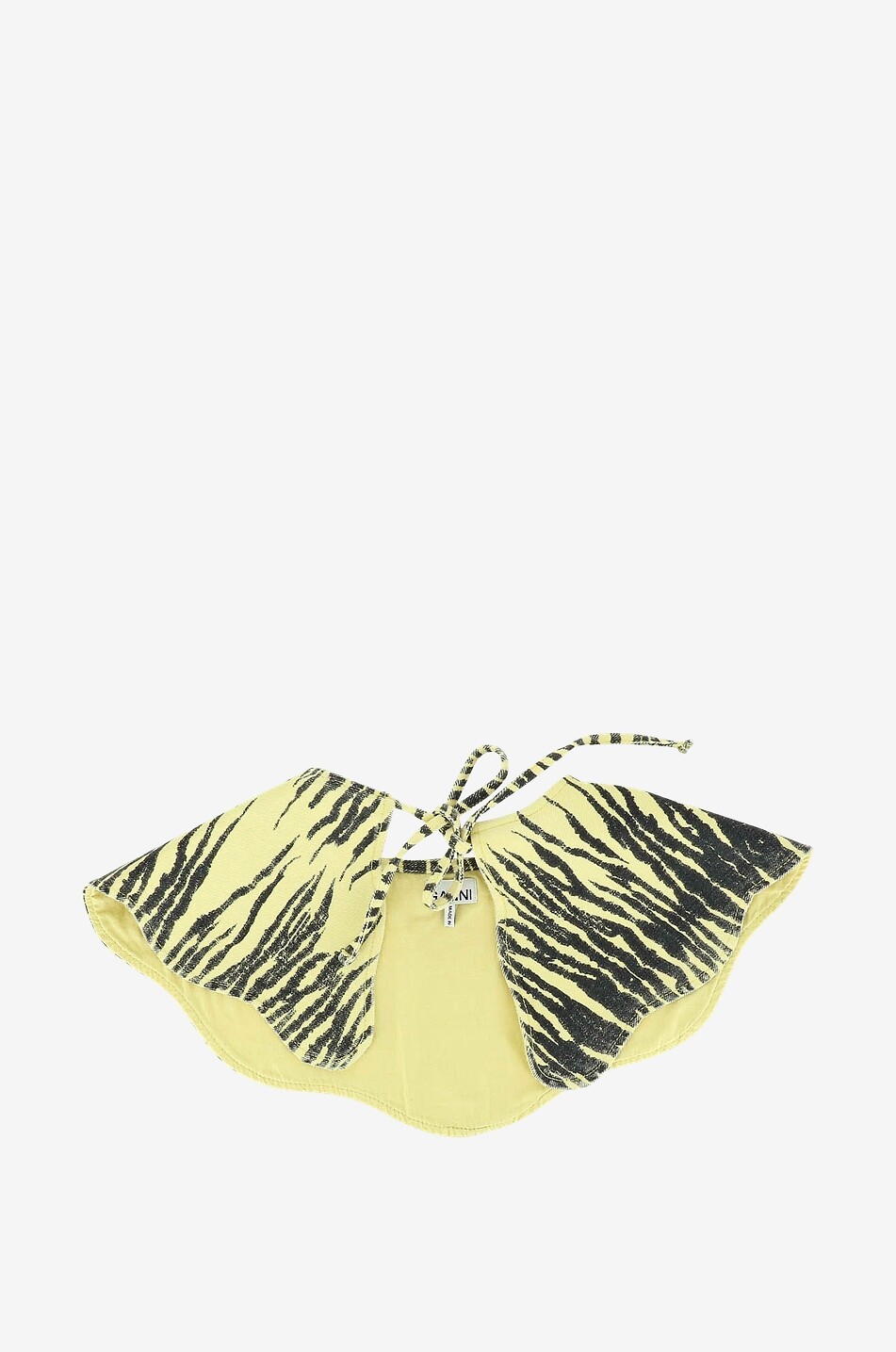 GANNI Col large en denim tigré Pale Banana Femme MULTICOLORE1 1