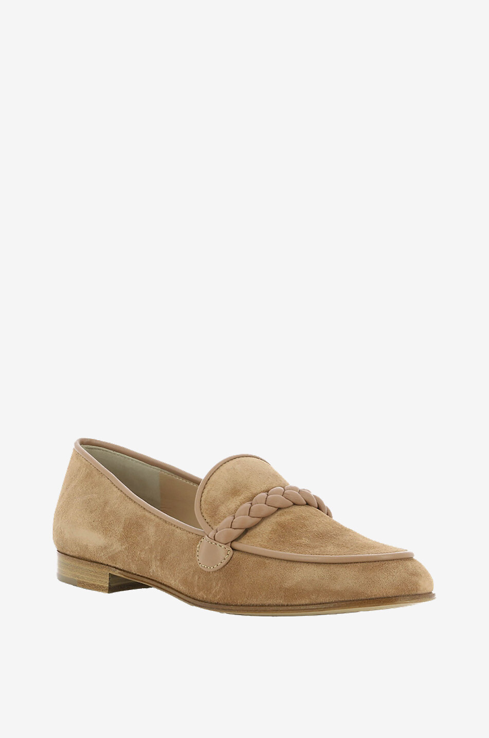 GIANVITO ROSSI Belem 15 suede and nappa leather loafers Women BROWN 1