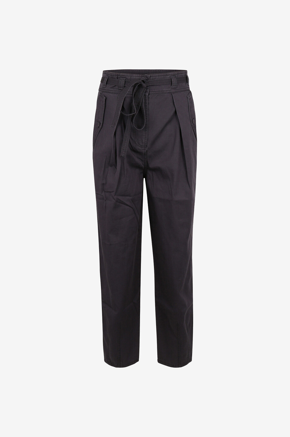 Pantalon carotte taille haute en gabardine Lars