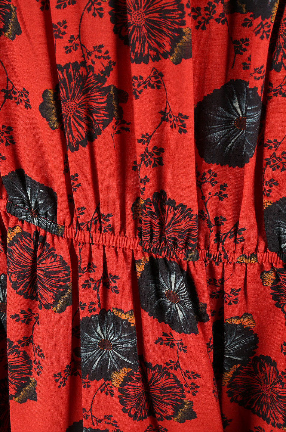 Winnifred Poppy flower printed long tiered flounced dress - ULLA 