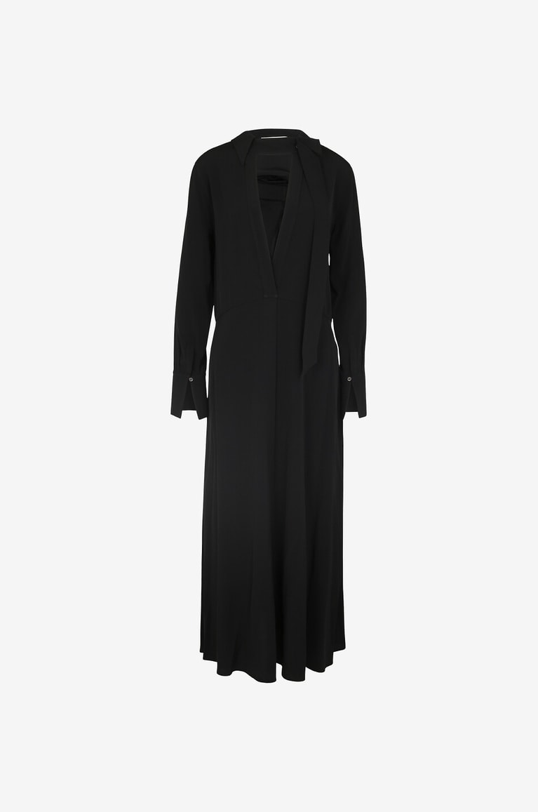 VICTORIA VICTORIA BECKHAM Oversize crepe dress with plunging back cut-out Women BLACK 1