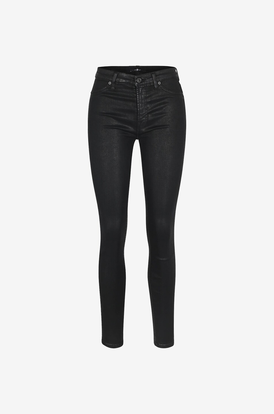 7 FOR ALL MANKIND Beschichtete Jeans High Waist Skinny Coated Black Damen SCHWARZ 1