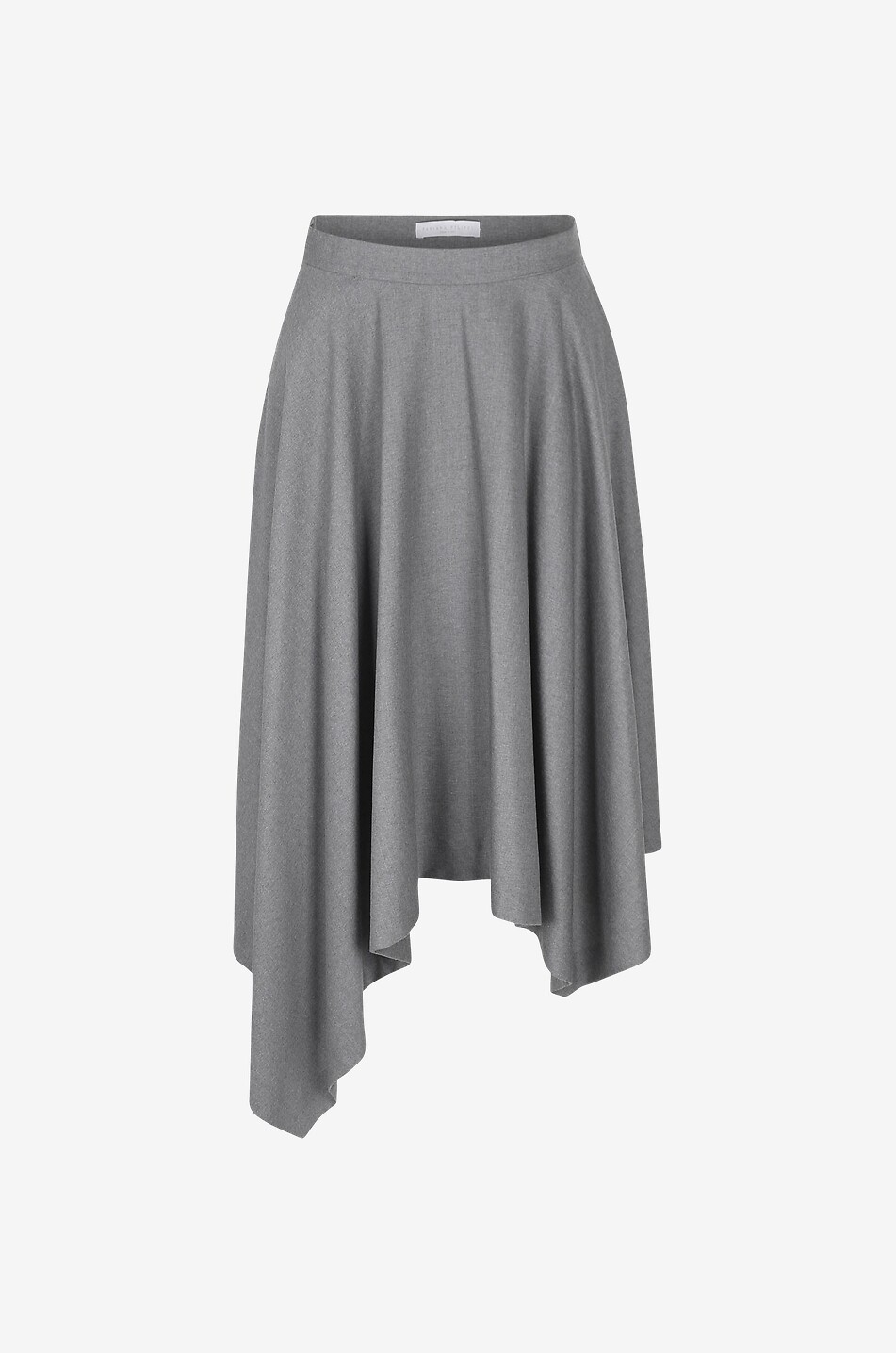 Jupe midi à pans pointus en laine