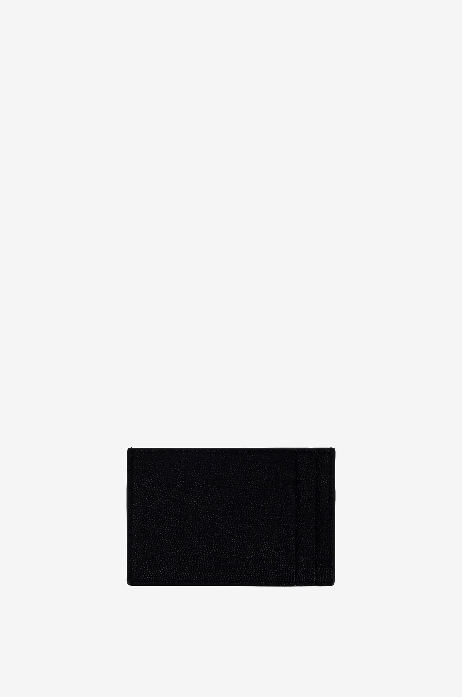 SAINT LAURENT PARIS Porte-cartes à rabat en cuir grain de poudre Uptown Femme NOIR 2