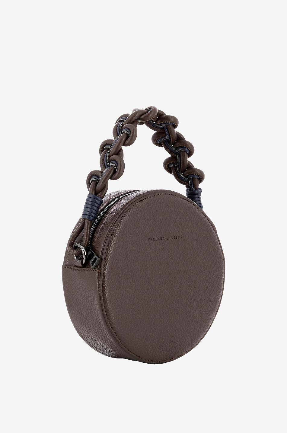 FABIANA FILIPPI Grained leather circle handbag Women DARK BROWN 2