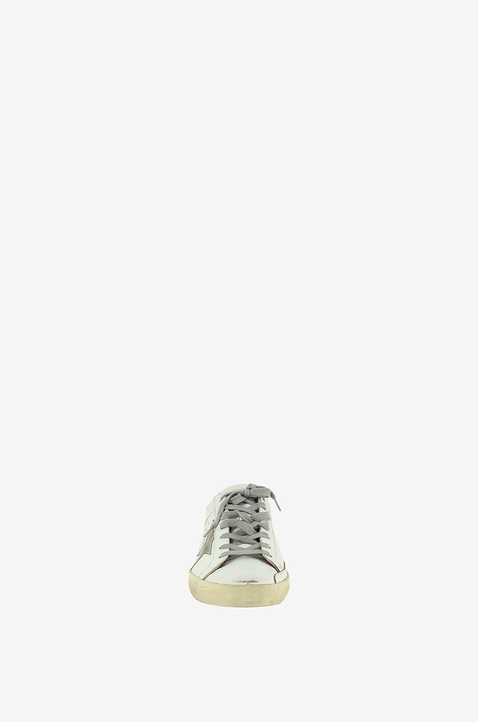 GOLDEN GOOSE Baskets à lacets en cuir Superstar Homme BLANC 2