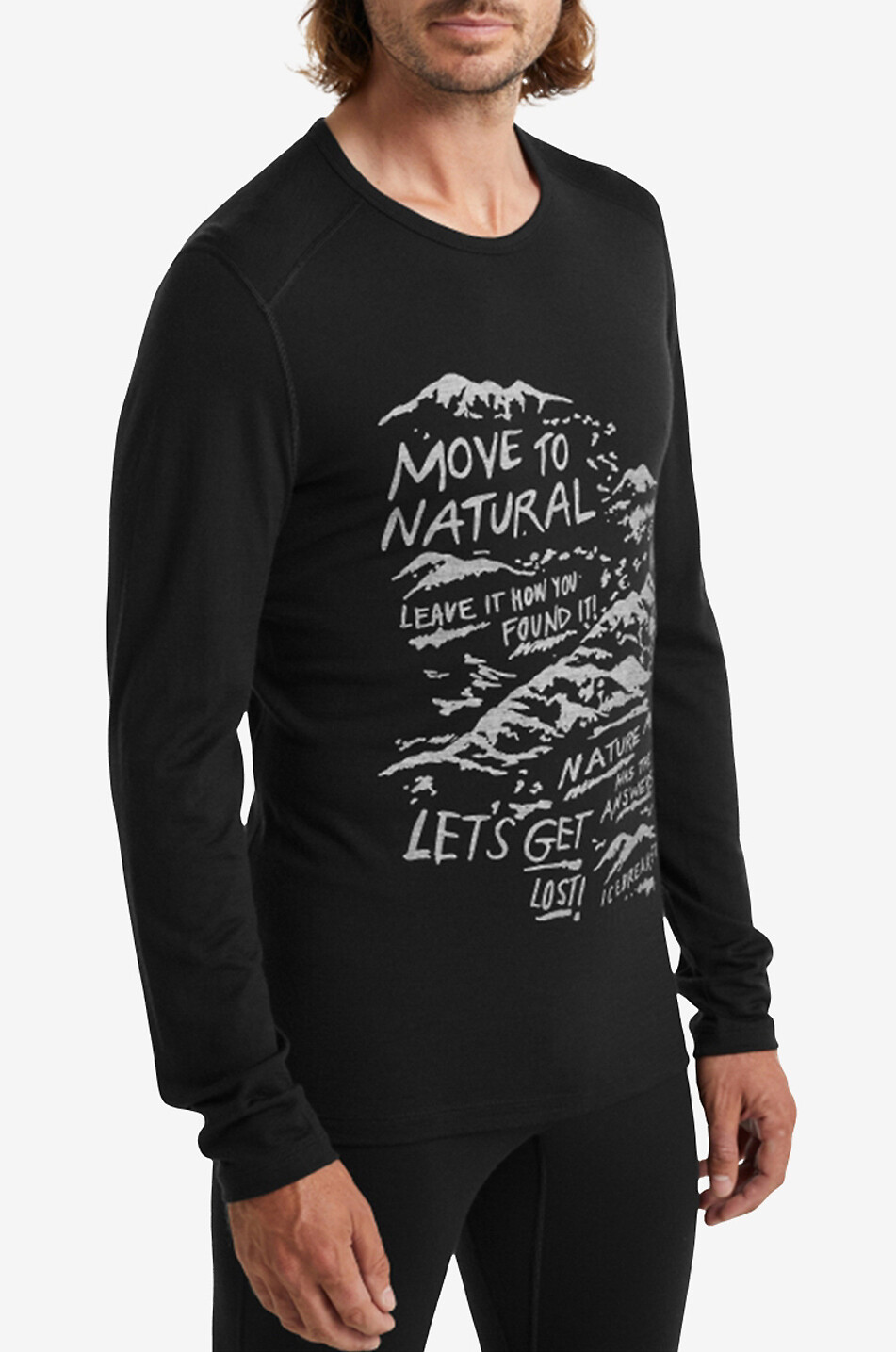 ICE BREAKER 200 Oasis LS Crewe Travel Diaries long-sleeved T-shirt Men BLACK 2