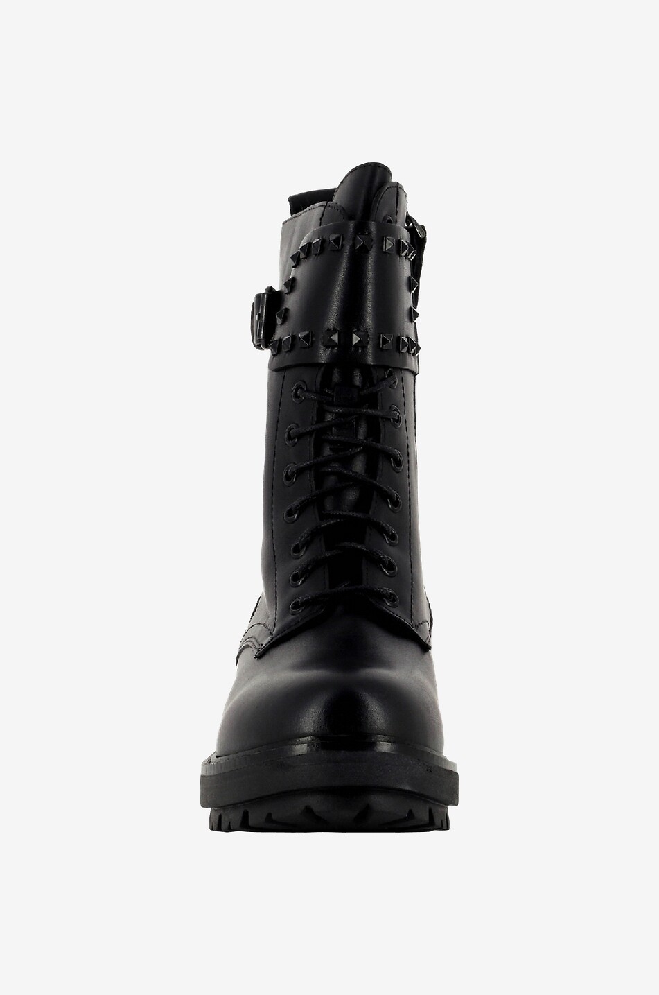 BONGÉNIE Bottines motardes à large bride cloutée Crast Femme NOIR 2