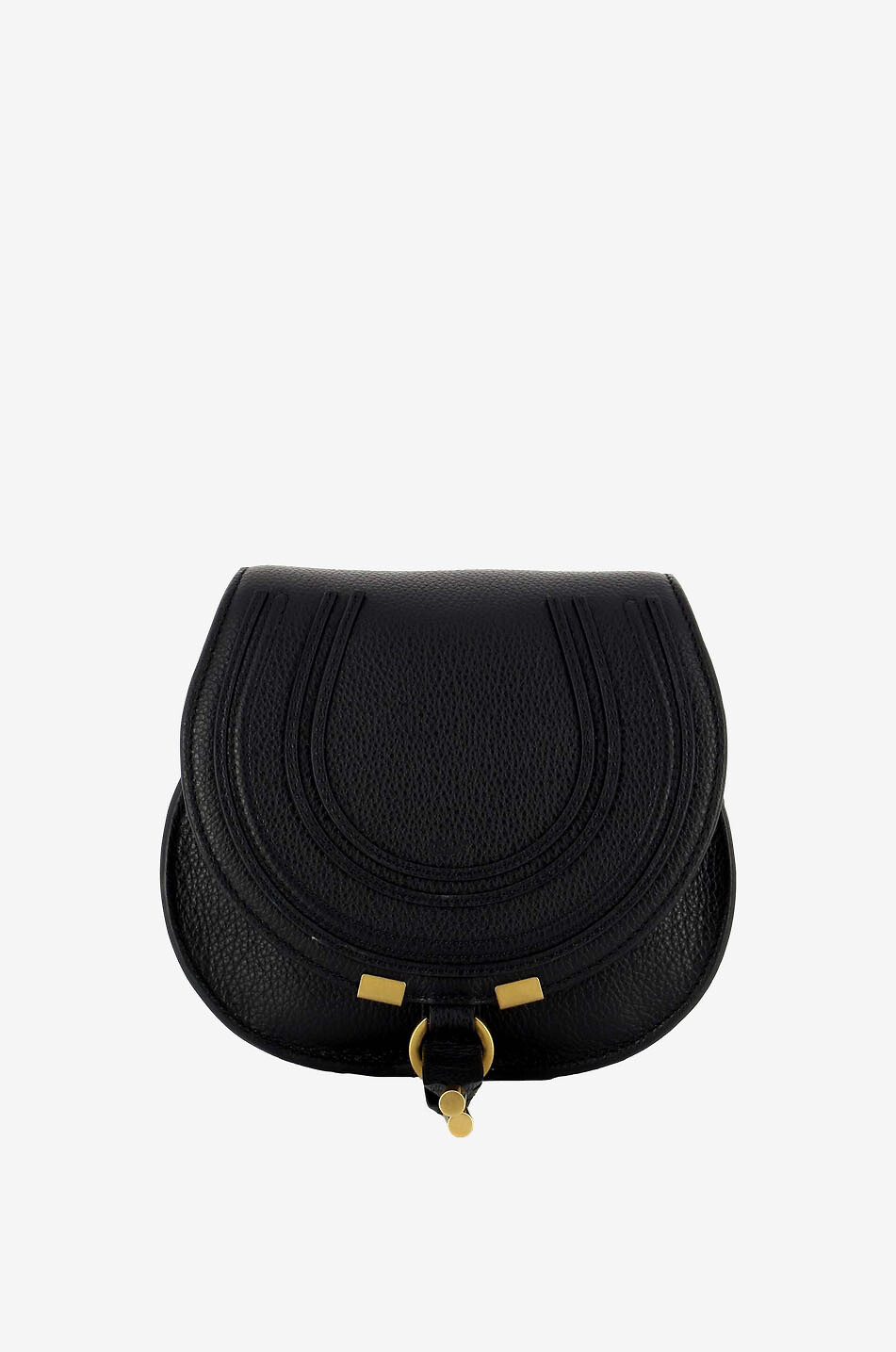 Sac port?� crois?� en cuir grain?� Marcie Small Saddle - CHLOE - Bong?�nie