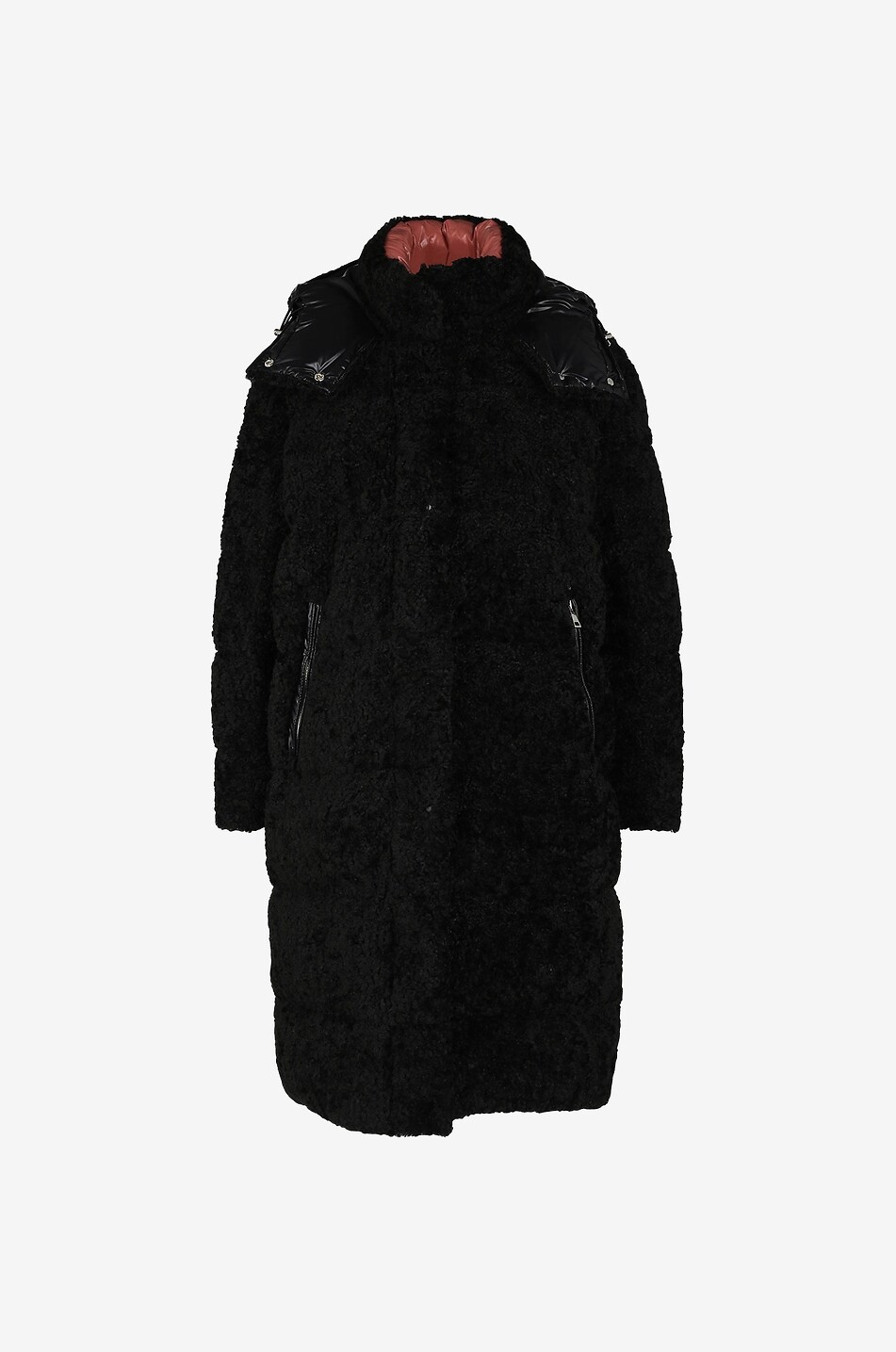 MONCLER Hainardia hooded fluffy long down jacket Women BLACK 1