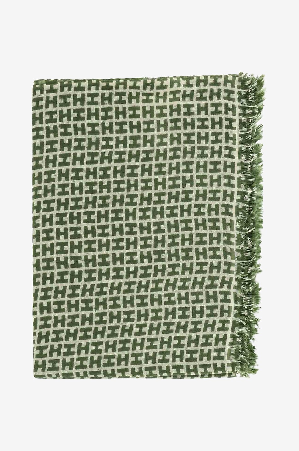 HEMISPHERE Radeombre BCS colour gradient monogrammed scarf Men GREEN 1