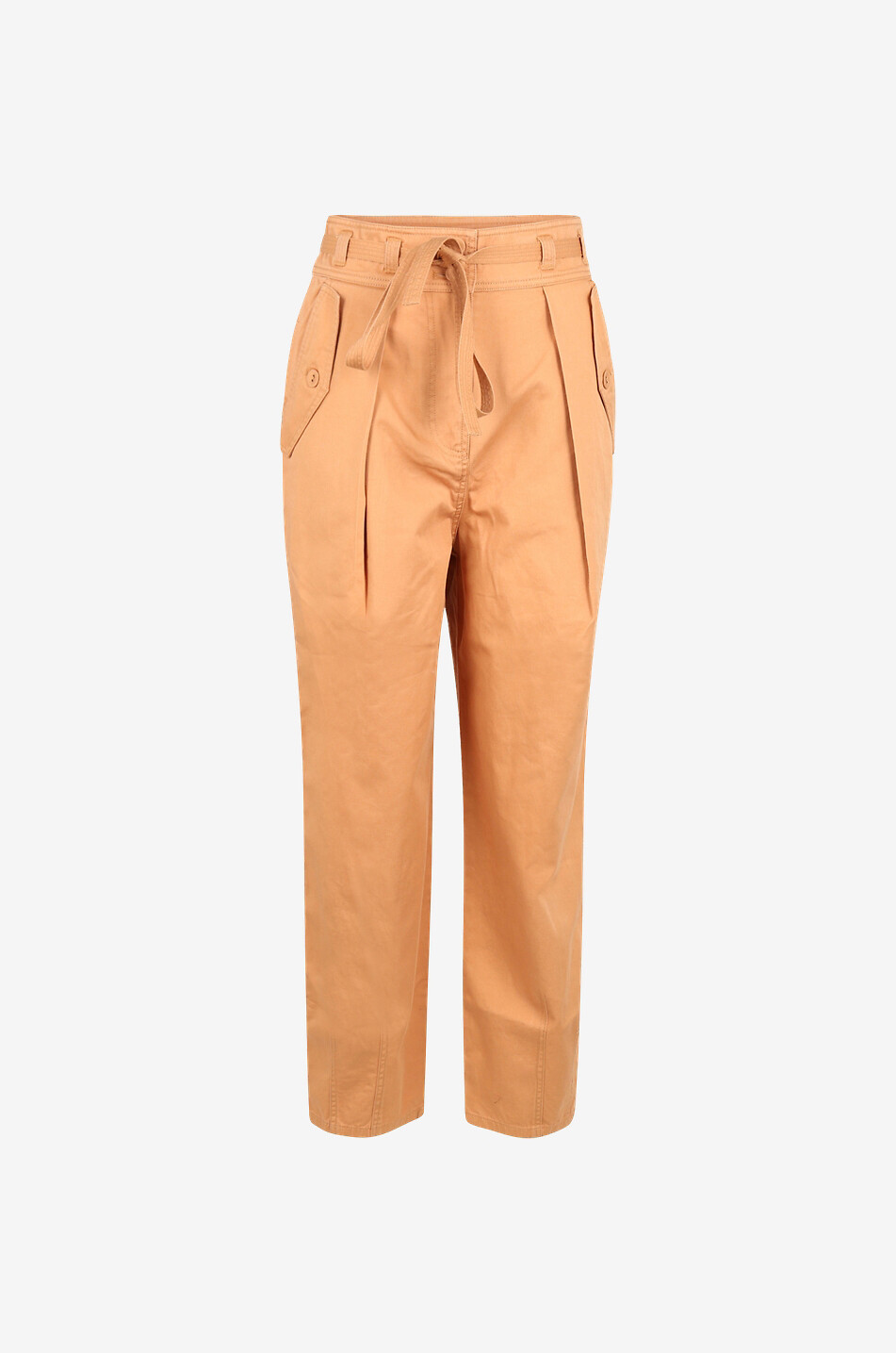 Pantalon carotte taille haute en gabardine Lars