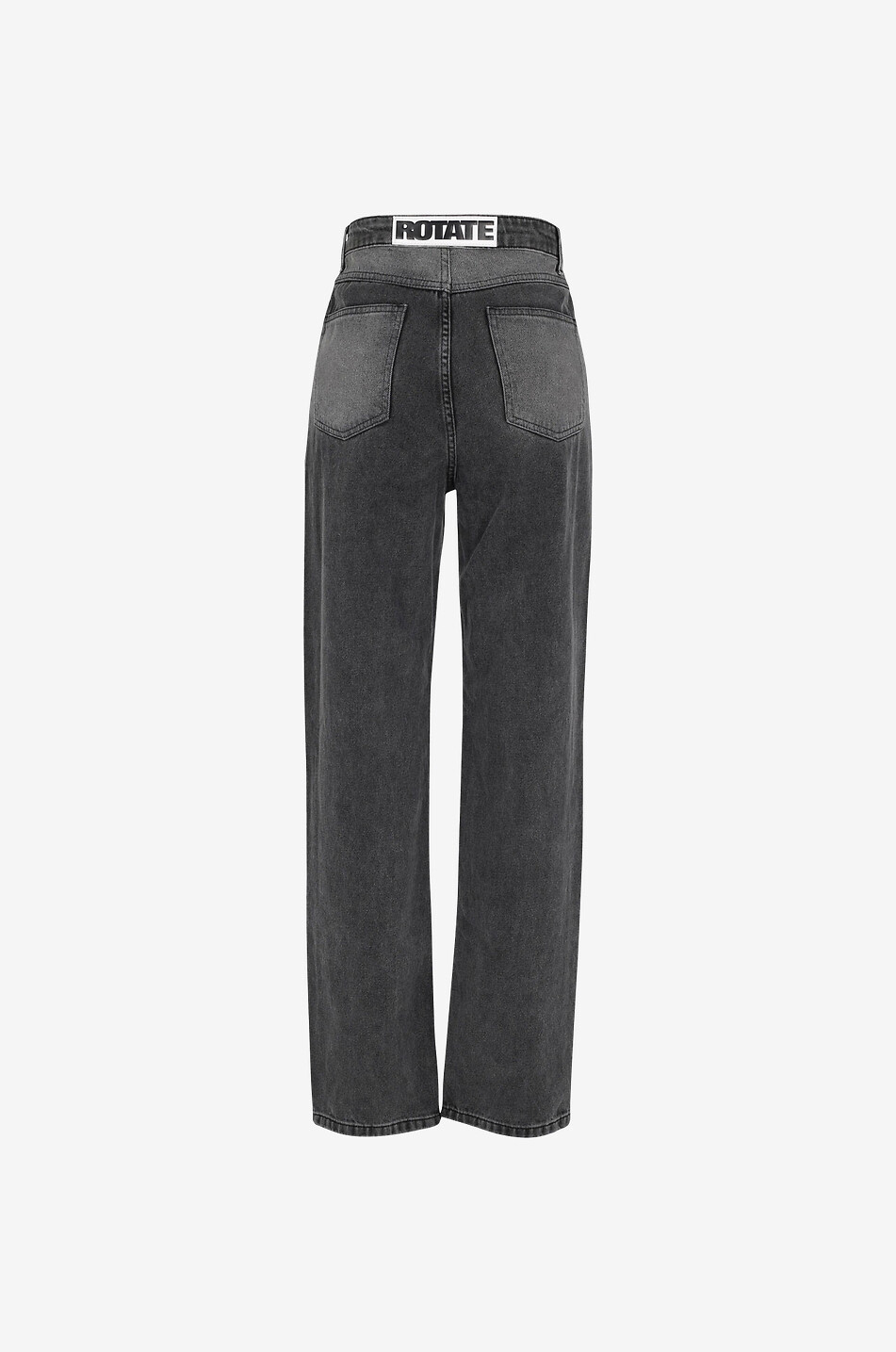 ROTATE BIRGER CHRISTENSEN Jean taille haute en coton bio Betty Castlerock Comb Femme NOIR 2