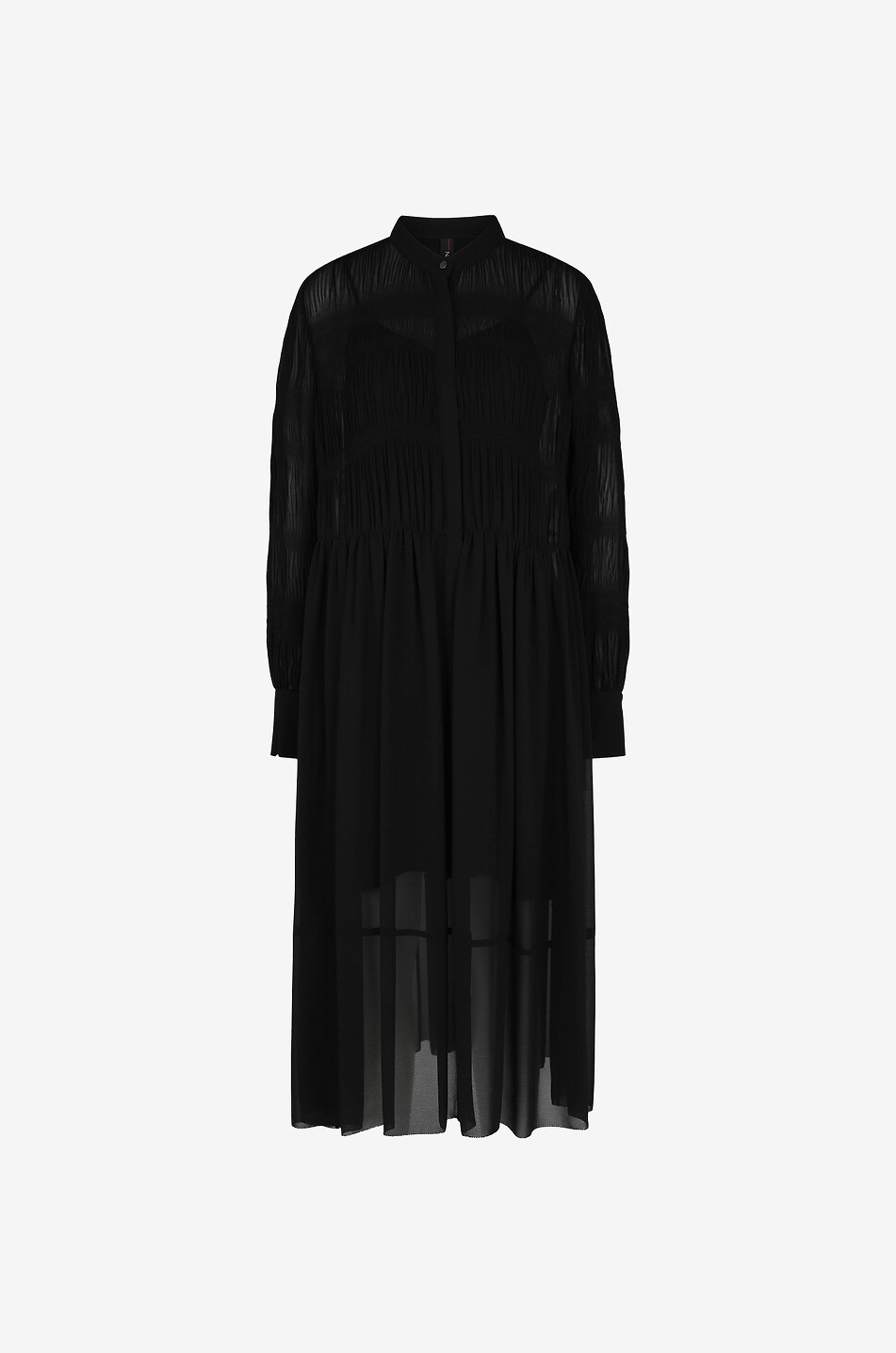 MARC CAIN Midilanges Blusenkleid mit Falten Damen SCHWARZ 1