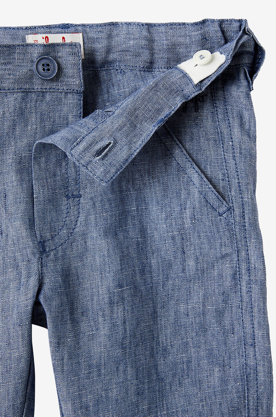 IL GUFO Pantalon bébé en lin Bébé BLEU FONCE 4