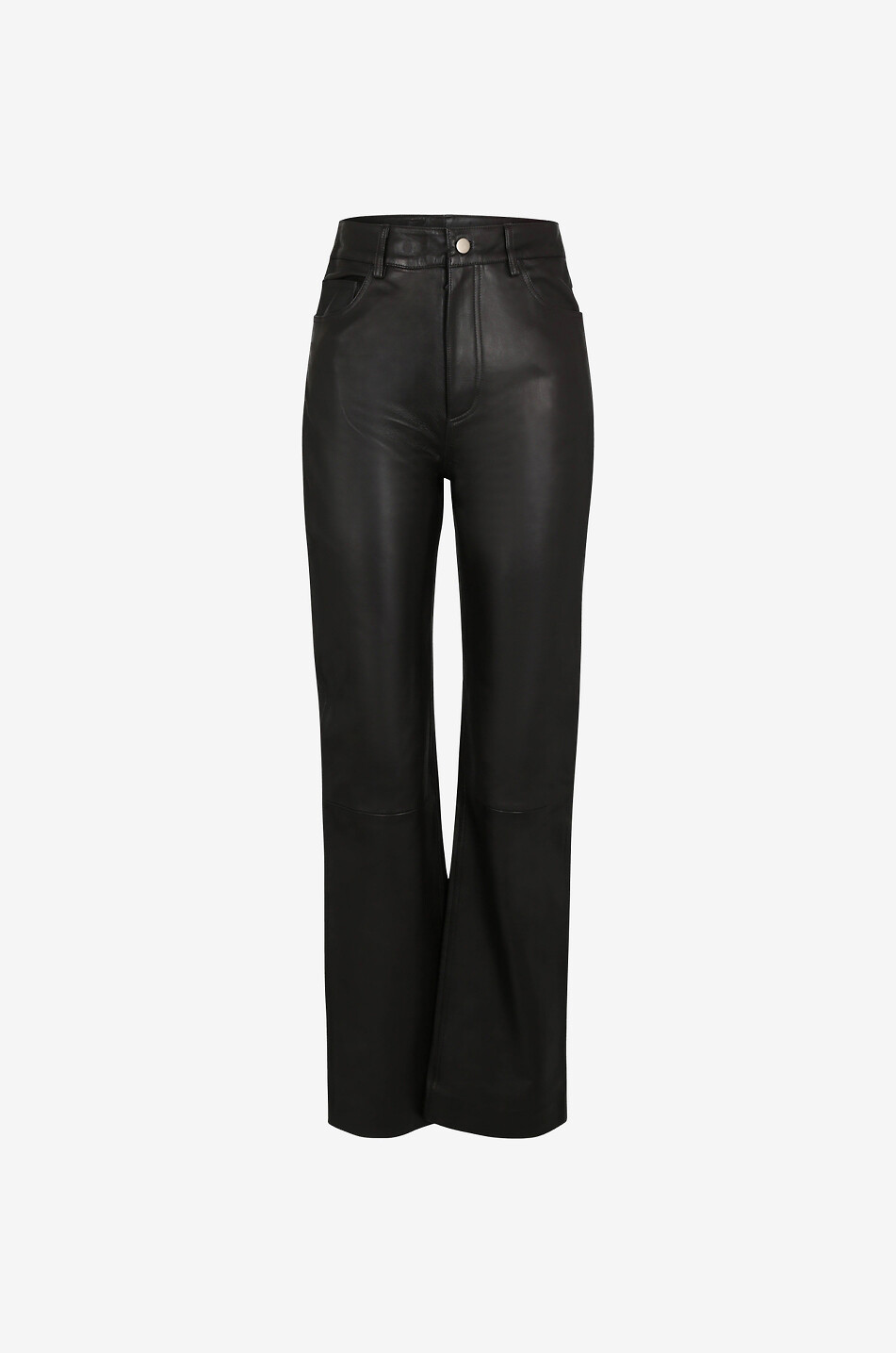 REMAIN BIRGER CHRISTENSEN Hose aus Leder mit geradem Bein Lynn Slate Black Damen BRAUN 1