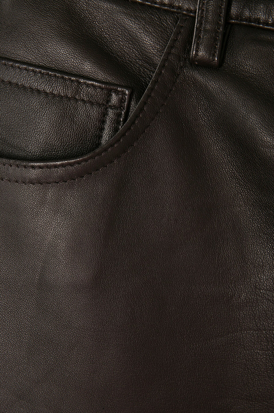 REMAIN BIRGER CHRISTENSEN Hose aus Leder mit geradem Bein Lynn Slate Black Damen BRAUN 3