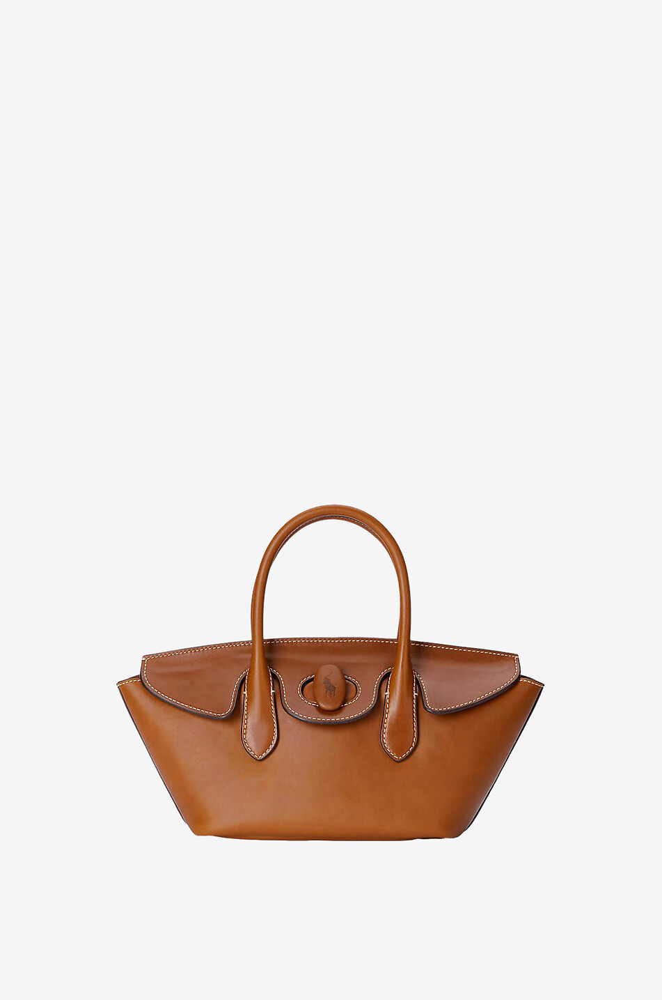 POLO RALPH LAUREN Sac à bandoulière en cuir lisse à fermoir rotatif Femme CAMEL 1