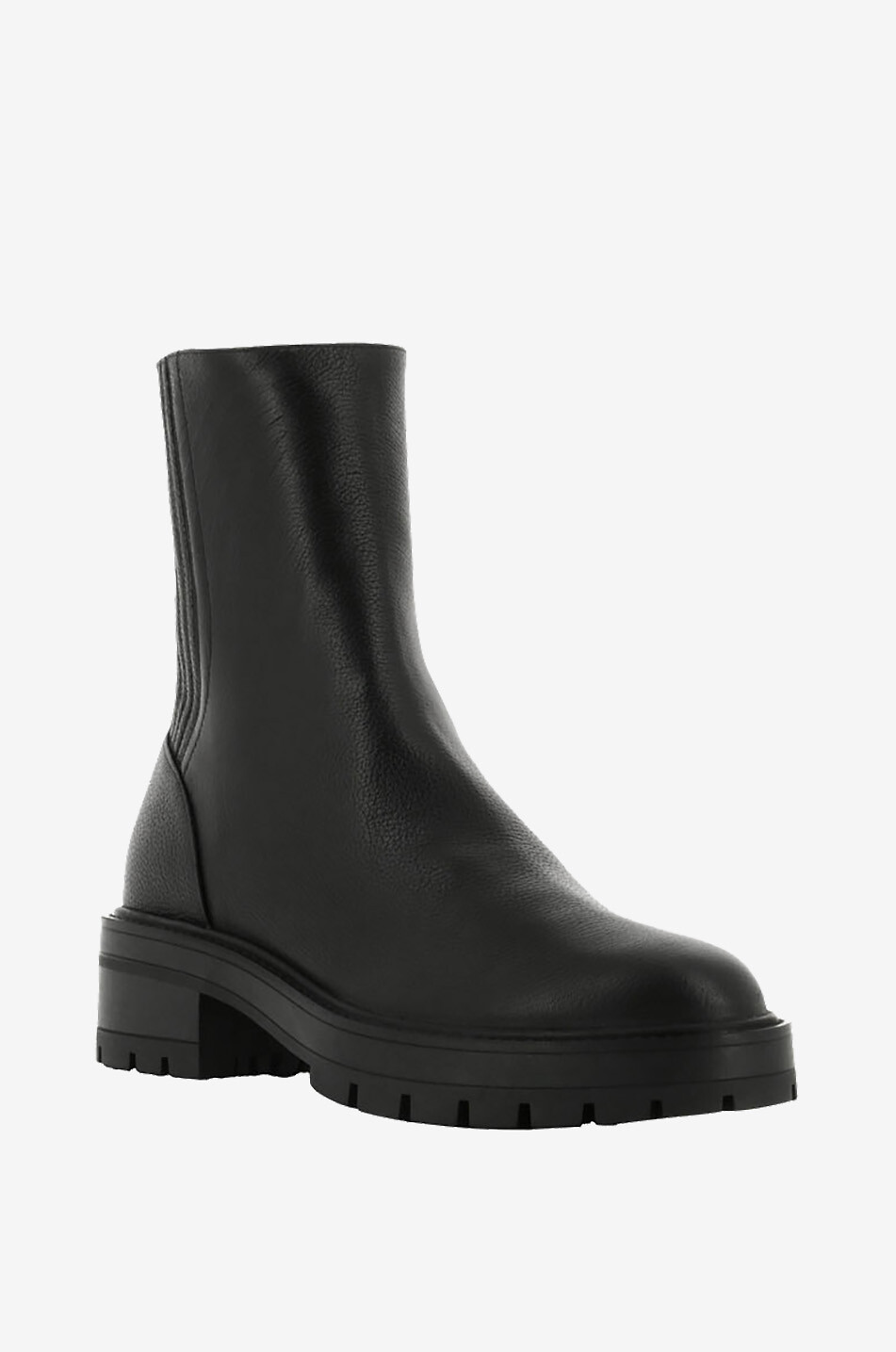 AQUAZZURA Stiefeletten aus genarbtem Leder Saint Honore Combat Damen SCHWARZ 1